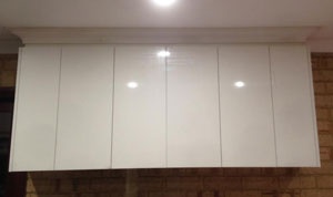 cabinet with newly installed cornice